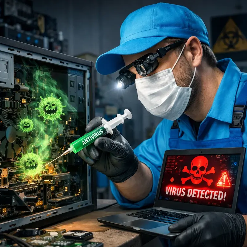 Лечение компьютера от вирусов в Костроме на дому